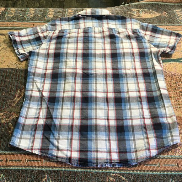 #64 J. Ferrar snap button Plaid cowboy bullrider Large Two Pockets rugged - Picture 3 of 8